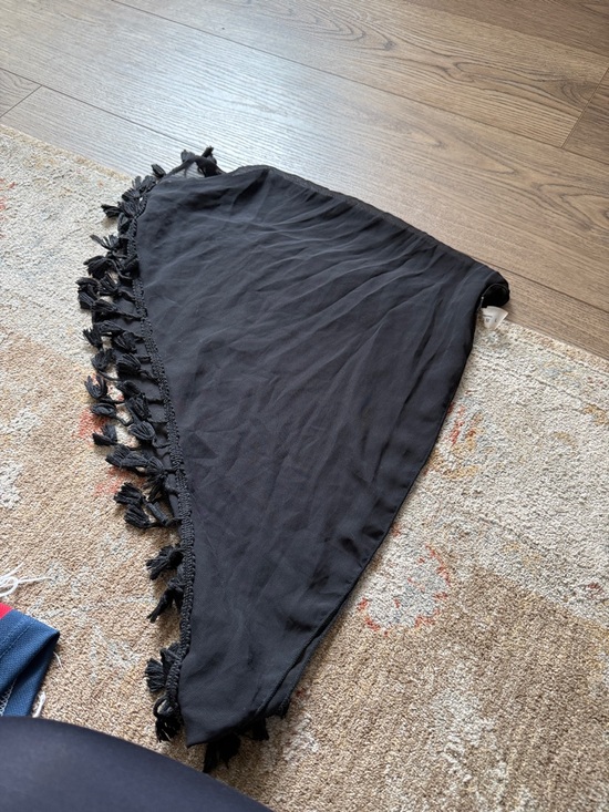 Other - Black Tassel Triangle Scarf Wrap